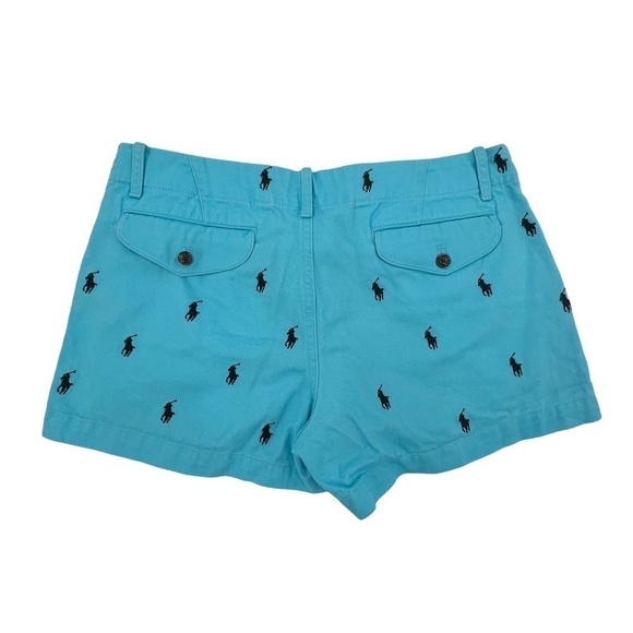 Ralph Lauren Blue Sport All Over Pony Shorts Size 6 Junior’s - Picture 3 of 4